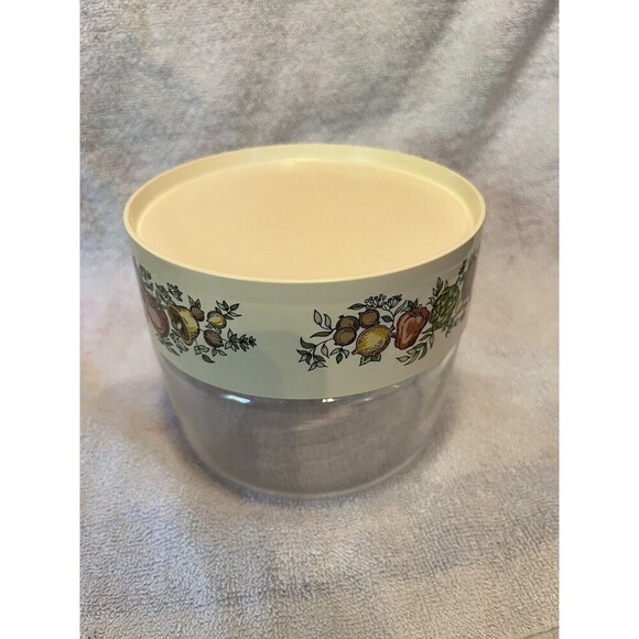 Vintage PYREX CorningWare "SPICE OF LIFE" Glass Canister Kitchen MCM Fruit - Picture 2 of 7